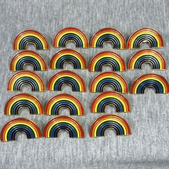 18 Classic Rainbow With Traditional Colors Enamel Novelty Lapel Pins - Picture 5 of 11